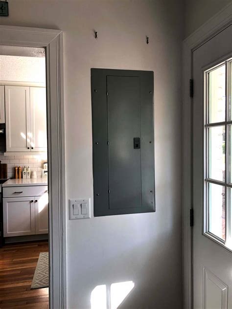 ideas to cover electrical box in hallway|electrical panel covers ideas.